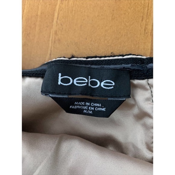 Bebe Strapless Lace Bandage‎ Dress Sz M Rocker Goth Mini MIDI Formal Cocktail - Picture 4 of 9